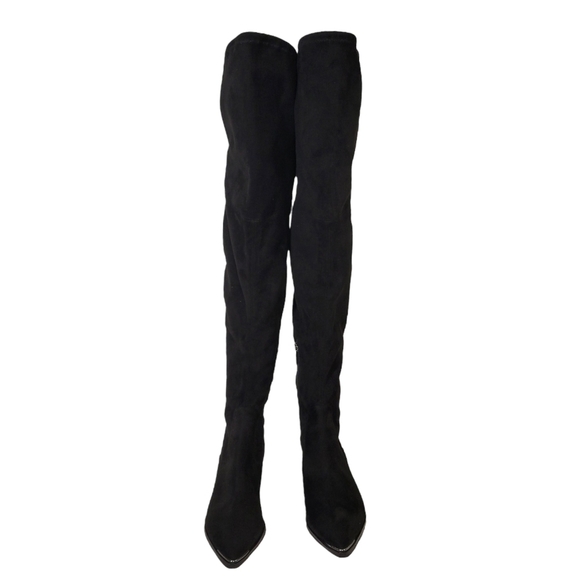 New Marc Fisher Yacinda Over the Knee Black Suede Boots - Picture 4 of 14